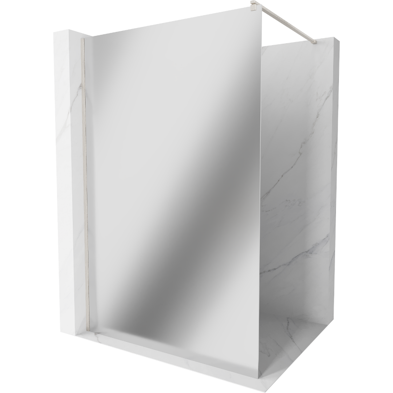 Mexen Kioto ścianka prysznicowa Walk-in 80 x 200 cm, lustro 8 mm, nikiel szczotkowany - 800-080-101-97-50