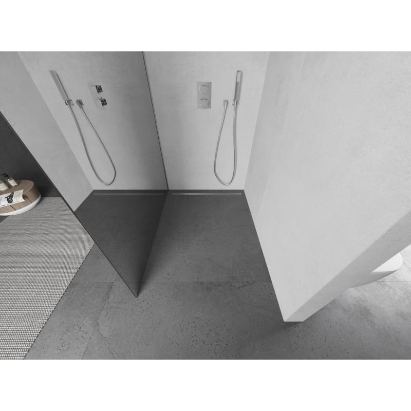 Mexen Kioto ścianka prysznicowa Walk-in 130 x 200 cm, lustro 8 mm, nikiel szczotkowany - 800-130-101-97-50