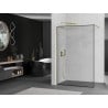 Mexen Kioto ścianka prysznicowa Walk-in 60 x 200 cm, czarna ramka 8 mm, złota szczotkowana - 800-060-101-55-70