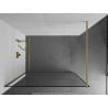 Mexen Kioto ścianka prysznicowa Walk-in 60 x 200 cm, czarna ramka 8 mm, złota szczotkowana - 800-060-101-55-70