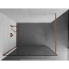 Mexen Kioto ścianka prysznicowa Walk-in 60 x 200 cm, czarna ramka 8 mm, miedź szczotkowana - 800-060-101-65-70