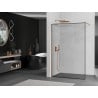 Mexen Kioto ścianka prysznicowa Walk-in 90 x 200 cm, czarna ramka 8 mm, miedź szczotkowana - 800-090-101-65-70