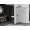 Mexen Kioto ścianka prysznicowa Walk-in 60 x 200 cm, czarna ramka 8 mm, gun gray szczotkowany - 800-060-101-66-70