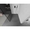 Mexen Kioto ścianka prysznicowa Walk-in 60 x 200 cm, czarna ramka 8 mm, gun gray szczotkowany - 800-060-101-66-70