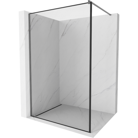 Mexen Kioto ścianka prysznicowa Walk-in 60 x 200 cm, czarna ramka 8 mm, gun gray szczotkowany - 800-060-101-66-70