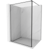 Mexen Kioto ścianka prysznicowa Walk-in 60 x 200 cm, czarna ramka 8 mm, gun gray szczotkowany - 800-060-101-66-70
