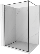 Mexen Kioto ścianka prysznicowa Walk-in 70 x 200 cm, czarna ramka 8 mm, gun gray szczotkowany - 800-070-101-66-70