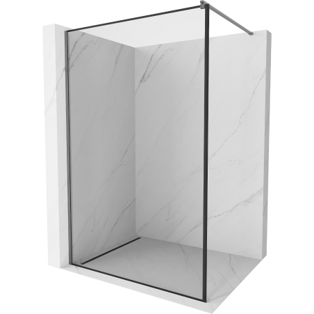 Mexen Kioto ścianka prysznicowa Walk-in 100 x 200 cm, czarna ramka 8 mm, gun gray szczotkowany - 800-100-101-66-70
