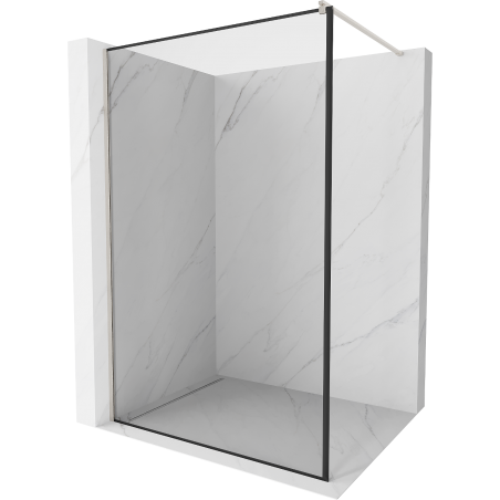 Mexen Kioto ścianka prysznicowa Walk-in 50 x 200 cm, czarna ramka 8 mm, nikiel szczotkowany - 800-050-101-97-70