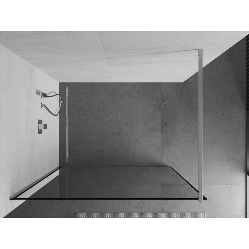 Mexen Kioto ścianka prysznicowa Walk-in 80 x 200 cm, czarna ramka 8 mm, nikiel szczotkowany - 800-080-101-97-70