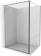 Mexen Kioto ścianka prysznicowa Walk-in 100 x 200 cm, czarna ramka 8 mm, nikiel szczotkowany - 800-100-101-97-70