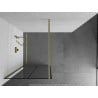 Mexen Kioto ścianka prysznicowa Walk-in 70 x 200 cm, czarna kratka 8 mm, złota szczotkowana - 800-070-101-55-77