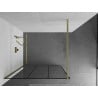 Mexen Kioto ścianka prysznicowa Walk-in 110 x 200 cm, czarna kratka 8 mm, złota szczotkowana - 800-110-101-55-77