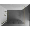 Mexen Kioto ścianka prysznicowa Walk-in 150 x 200 cm, czarna kratka 8 mm, złota szczotkowana - 800-150-101-55-77