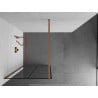 Mexen Kioto ścianka prysznicowa Walk-in 90 x 200 cm, czarna kratka 8 mm, miedź szczotkowana - 800-090-101-65-77