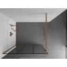 Mexen Kioto ścianka prysznicowa Walk-in 100 x 200 cm, czarna kratka 8 mm, miedź szczotkowana - 800-100-101-65-77