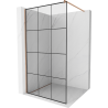 Mexen Kioto ścianka prysznicowa Walk-in 110 x 200 cm, czarna kratka 8 mm, miedź szczotkowana - 800-110-101-65-77