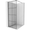 Mexen Kioto ścianka prysznicowa Walk-in 70 x 200 cm, czarna kratka 8 mm, gun gray szczotkowany - 800-070-101-66-77