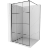 Mexen Kioto ścianka prysznicowa Walk-in 100 x 200 cm, czarna kratka 8 mm, gun gray szczotkowany - 800-100-101-66-77