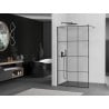 Mexen Kioto ścianka prysznicowa Walk-in 120 x 200 cm, czarna kratka 8 mm, gun gray szczotkowany - 800-120-101-66-77