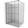 Mexen Kioto ścianka prysznicowa Walk-in 140 x 200 cm, czarna kratka 8 mm, gun gray szczotkowany - 800-140-101-66-77