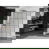 Mexen Kioto ścianka prysznicowa Walk-in 150 x 200 cm, czarna kratka 8 mm, gun gray szczotkowany - 800-150-101-66-77