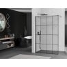 Mexen Kioto ścianka prysznicowa Walk-in 160 x 200 cm, czarna kratka 8 mm, gun gray szczotkowany - 800-160-101-66-77