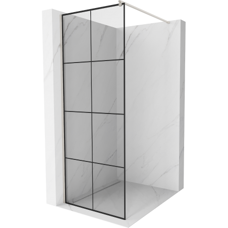 Mexen Kioto ścianka prysznicowa Walk-in 70 x 200 cm, czarna kratka 8 mm, nikiel szczotkowany - 800-070-101-97-77