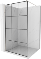 Mexen Kioto ścianka prysznicowa Walk-in 100 x 200 cm, czarna kratka 8 mm, nikiel szczotkowany - 800-100-101-97-77