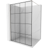 Mexen Kioto ścianka prysznicowa Walk-in 150 x 200 cm, czarna kratka 8 mm, nikiel szczotkowany - 800-150-101-97-77