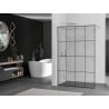 Mexen Kioto ścianka prysznicowa Walk-in 160 x 200 cm, czarna kratka 8 mm, nikiel szczotkowany - 800-160-101-97-77
