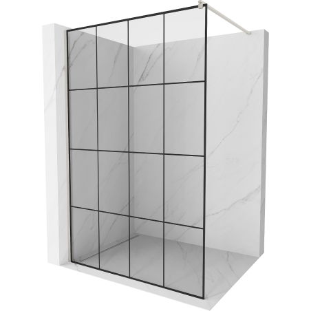Mexen Kioto ścianka prysznicowa Walk-in 160 x 200 cm, czarna kratka 8 mm, nikiel szczotkowany - 800-160-101-97-77