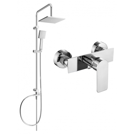 Mexen Tord zestaw prysznicowy natynkowy z deszczownicą i baterią prysznicową Alexa, chrom - 71240200-00