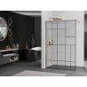 Mexen Kioto ścianka prysznicowa Walk-in 70 x 200 cm, czarny wzór 8 mm, miedź szczotkowana - 800-070-101-65-78