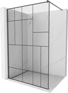 Mexen Kioto ścianka prysznicowa Walk-in 140 x 200 cm, czarny wzór 8 mm, gun gray szczotkowany - 800-140-101-66-78