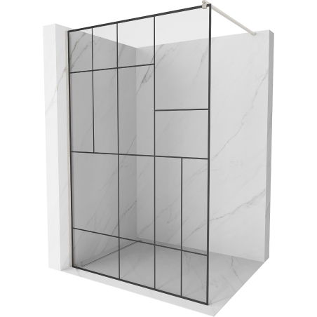 Mexen Kioto ścianka prysznicowa Walk-in 70 x 200 cm, czarny wzór 8 mm, nikiel szczotkowany - 800-070-101-97-78