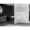 Mexen Kioto ścianka prysznicowa Walk-in 80 x 200 cm, biały wzór 8 mm, złota szczotkowana - 800-080-101-55-85