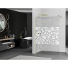 Mexen Kioto ścianka prysznicowa Walk-in 140 x 200 cm, biały wzór 8 mm, złota szczotkowana - 800-140-101-55-85