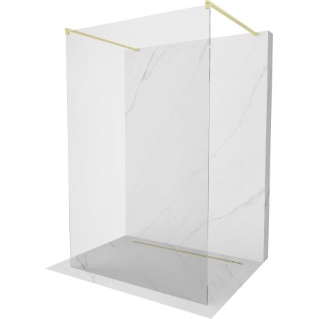 Mexen Kioto ścianka prysznicowa wolnostojąca 105 x 200 cm, transparent 8 mm, złota szczotkowana - 800-105-002-55-00