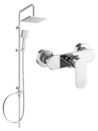 Mexen Tord zestaw prysznicowy natynkowy z deszczownicą i baterią prysznicową Milo, chrom - 71340200-00