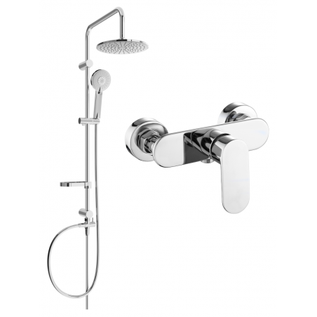 Mexen Carl zestaw prysznicowy natynkowy z deszczownicą i baterią prysznicową Milo, chrom - 71340240-00