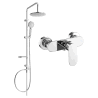 Mexen Carl zestaw prysznicowy natynkowy z deszczownicą i baterią prysznicową Milo, chrom - 71340240-00
