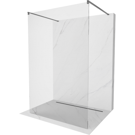 Mexen Kioto ścianka prysznicowa wolnostojąca 100 x 200 cm, transparent 8 mm, gun gray szczotkowany - 800-100-002-66-00