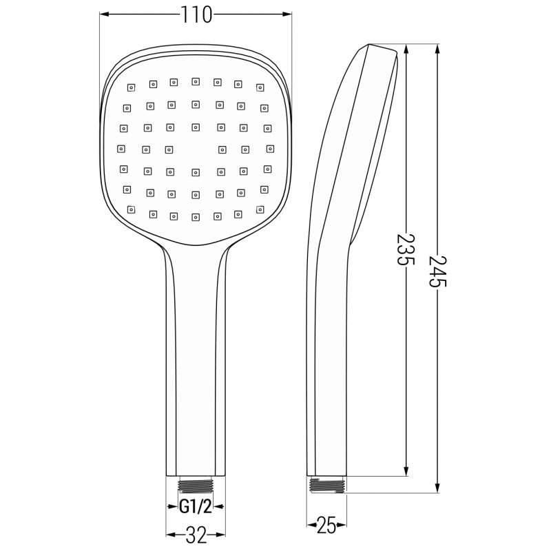 Mexen R-33 rączka prysznicowa 1-funkcyjna, chrom/biała - 79533-02