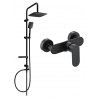 Mexen Sven zestaw prysznicowy natynkowy z deszczownicą i baterią prysznicową Milo, czarny - 71340262-70