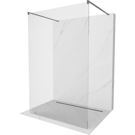 Mexen Kioto ścianka prysznicowa wolnostojąca 150 x 200 cm, transparent 8 mm, gun gray szczotkowany - 800-150-002-66-00