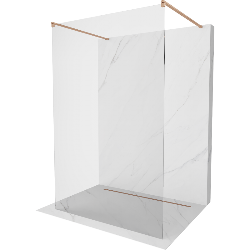 Mexen Kioto ścianka prysznicowa wolnostojąca 100 x 200 cm, transparent 8 mm, miedź szczotkowana - 800-100-002-65-00