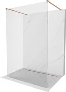Mexen Kioto ścianka prysznicowa wolnostojąca 110 x 200 cm, transparent 8 mm, miedź szczotkowana - 800-110-002-65-00