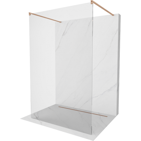Mexen Kioto ścianka prysznicowa wolnostojąca 120 x 200 cm, transparent 8 mm, miedź szczotkowana - 800-120-002-65-00