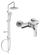 Mexen Carl zestaw prysznicowy natynkowy z deszczownicą i baterią prysznicową Sabre, chrom - 72140240-00